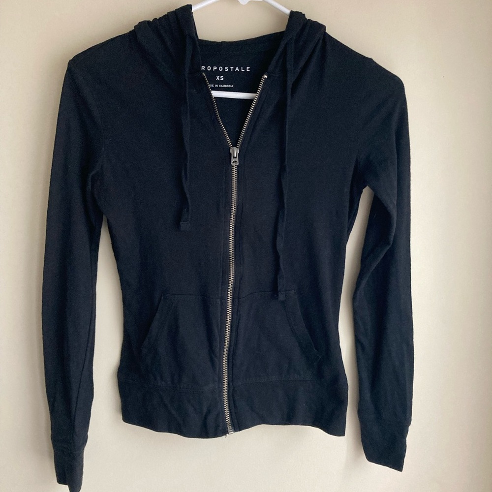 Aeropostale Thin Black Zip Up